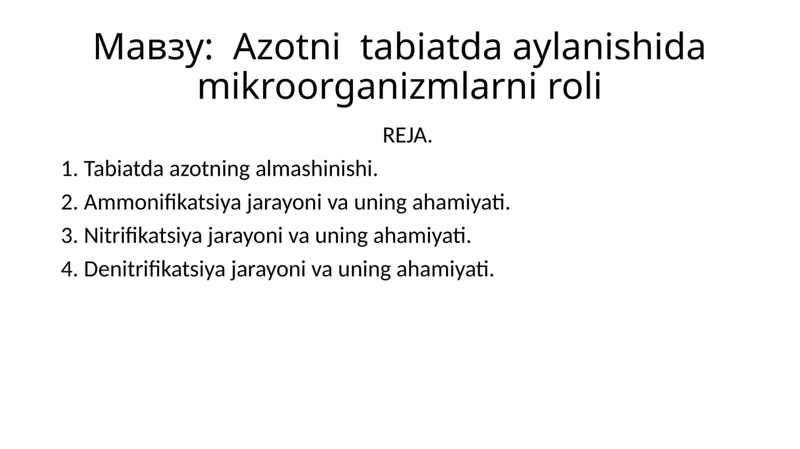 Azotni tabiatda aylanishida mikroorganizmlarni roli 1