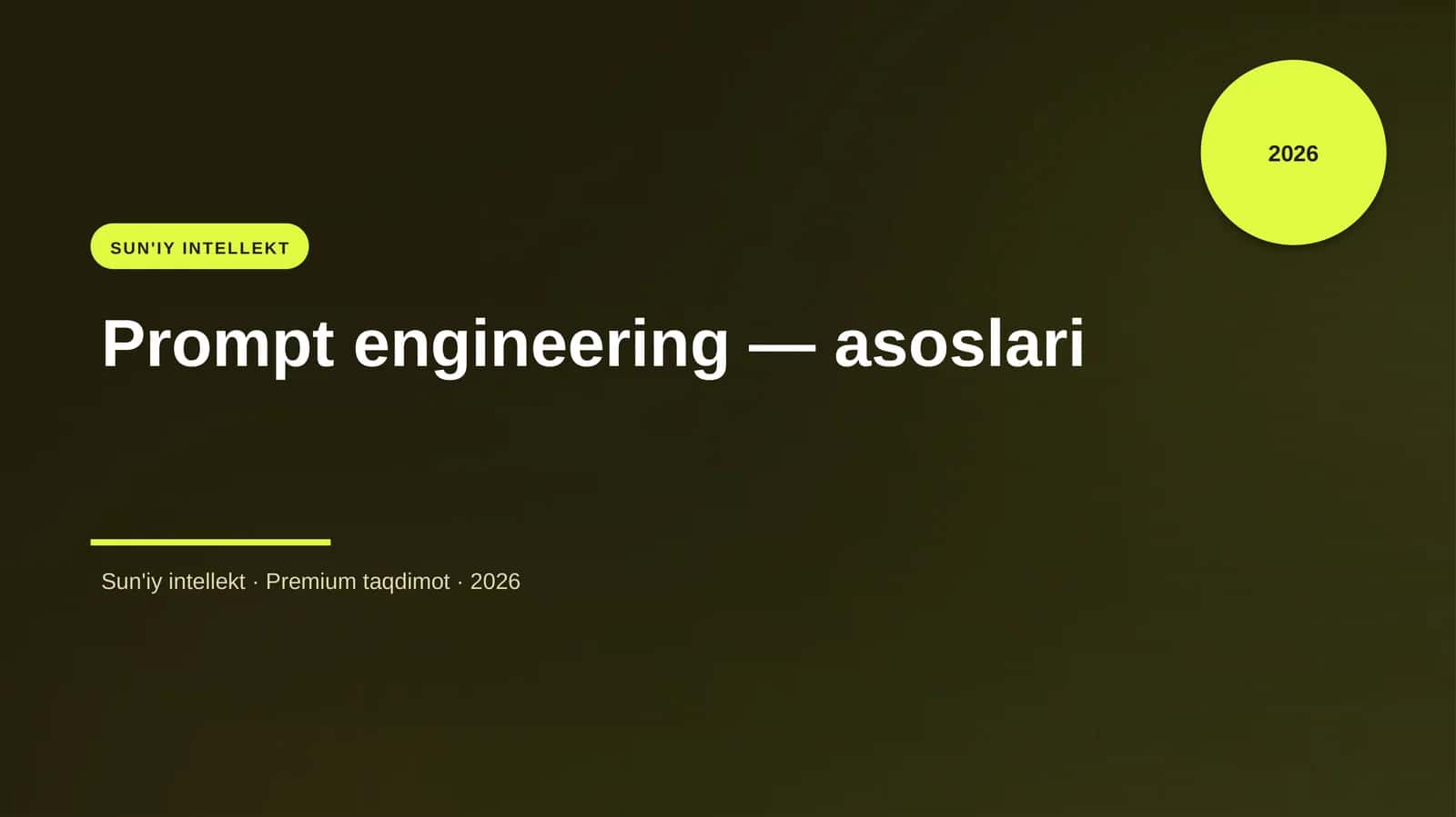 Prompt engineering — asoslari 1