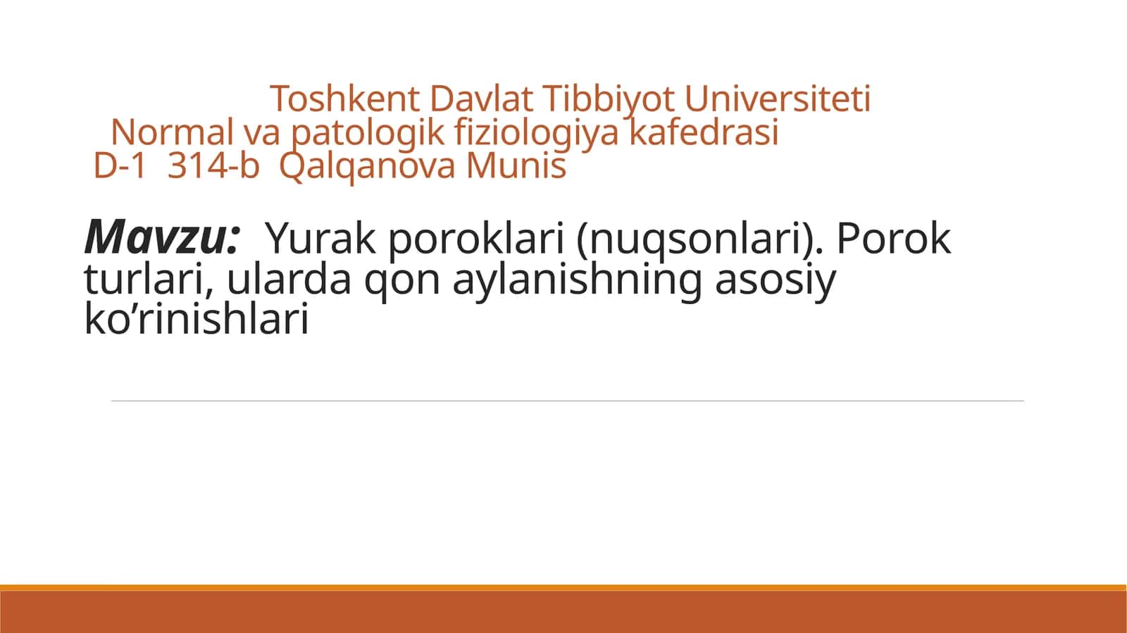 Yurakporoklari(nuqsonlari).Porokturlari,ulardaqonaylanishningasosiyko’rinishlari 1
