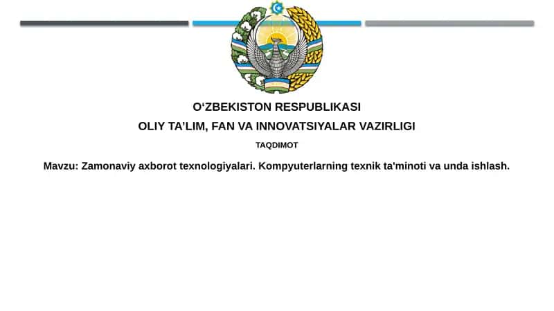 Zamonaviy axborot texnologiyalari 1