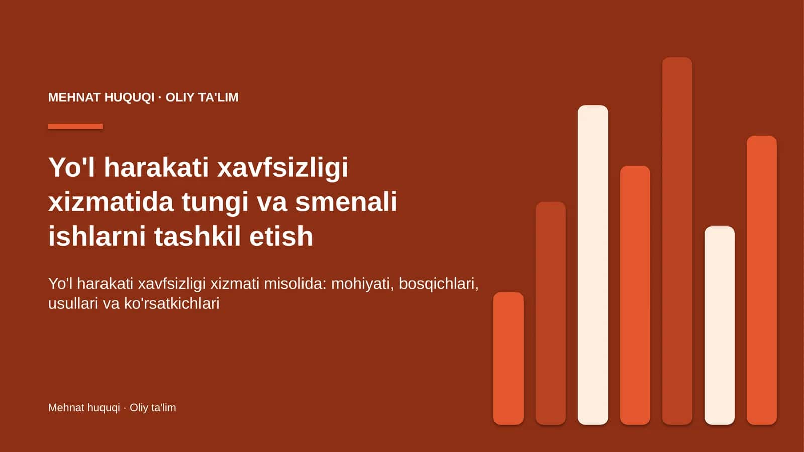 yo'l harakati xavfsizligi xizmatida tungi va smenali ishlarni tashkil etish 5354 1