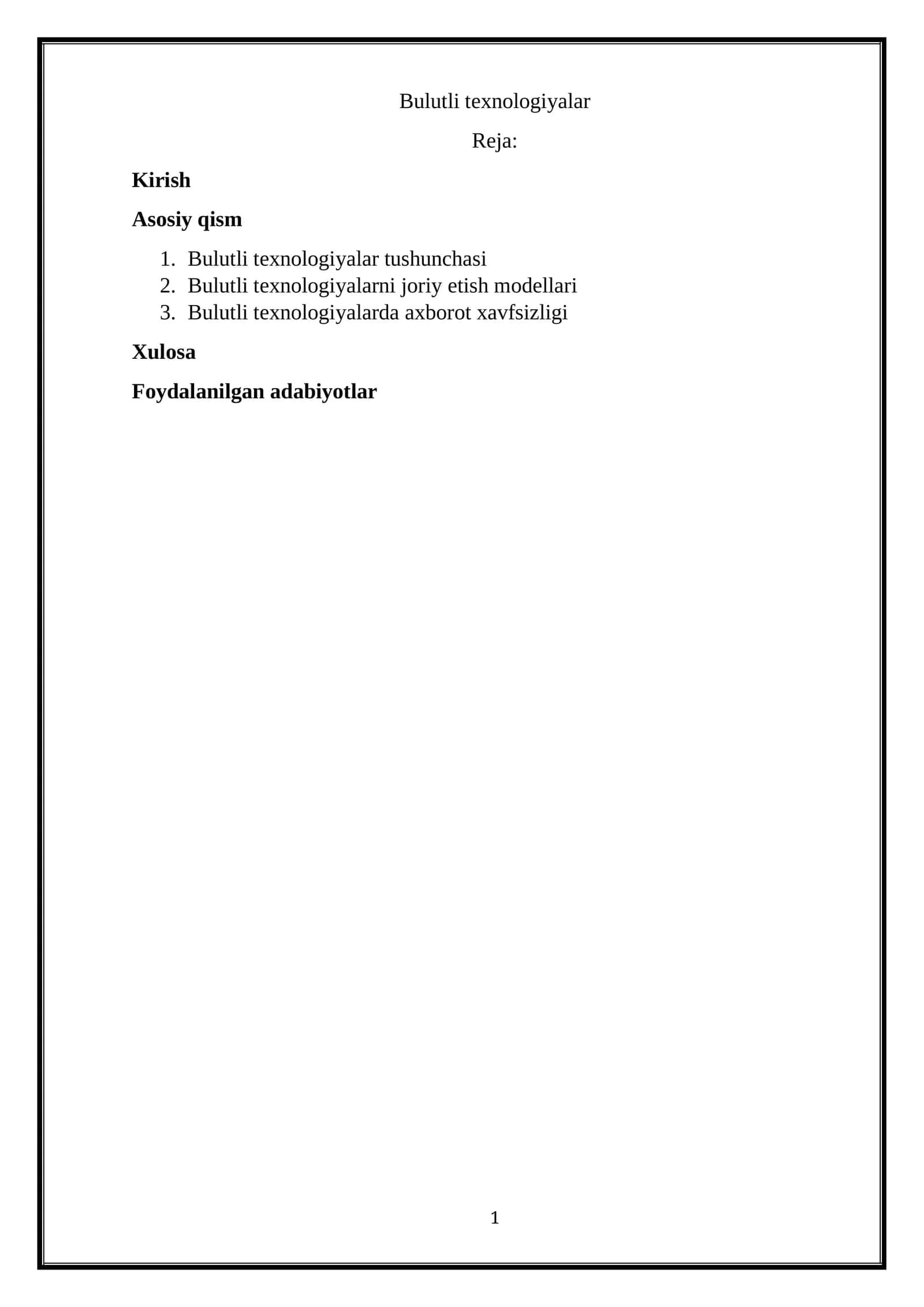 Bulutli texnologiyalar 1