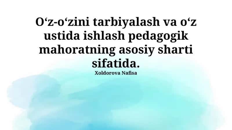 Innovatsion pedagogik texnologiyalarni o'zlashtirish 1