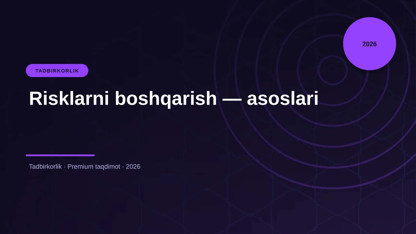 Risklarni boshqarish — asoslari 1