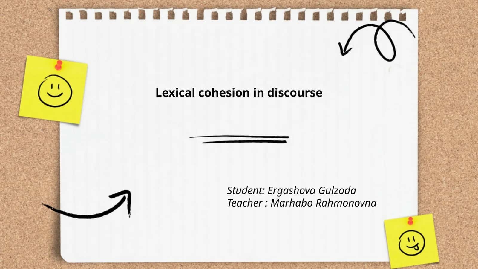 Lexical cohesion in discourse 1