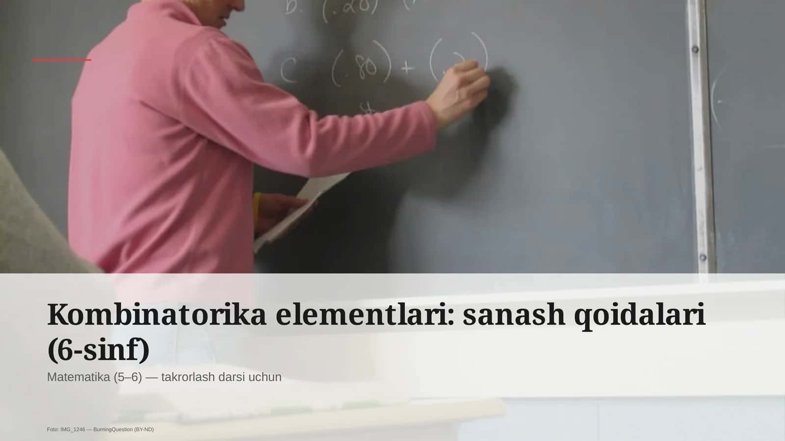Kombinatorika elementlari: sanash qoidalari (6-sinf) 1