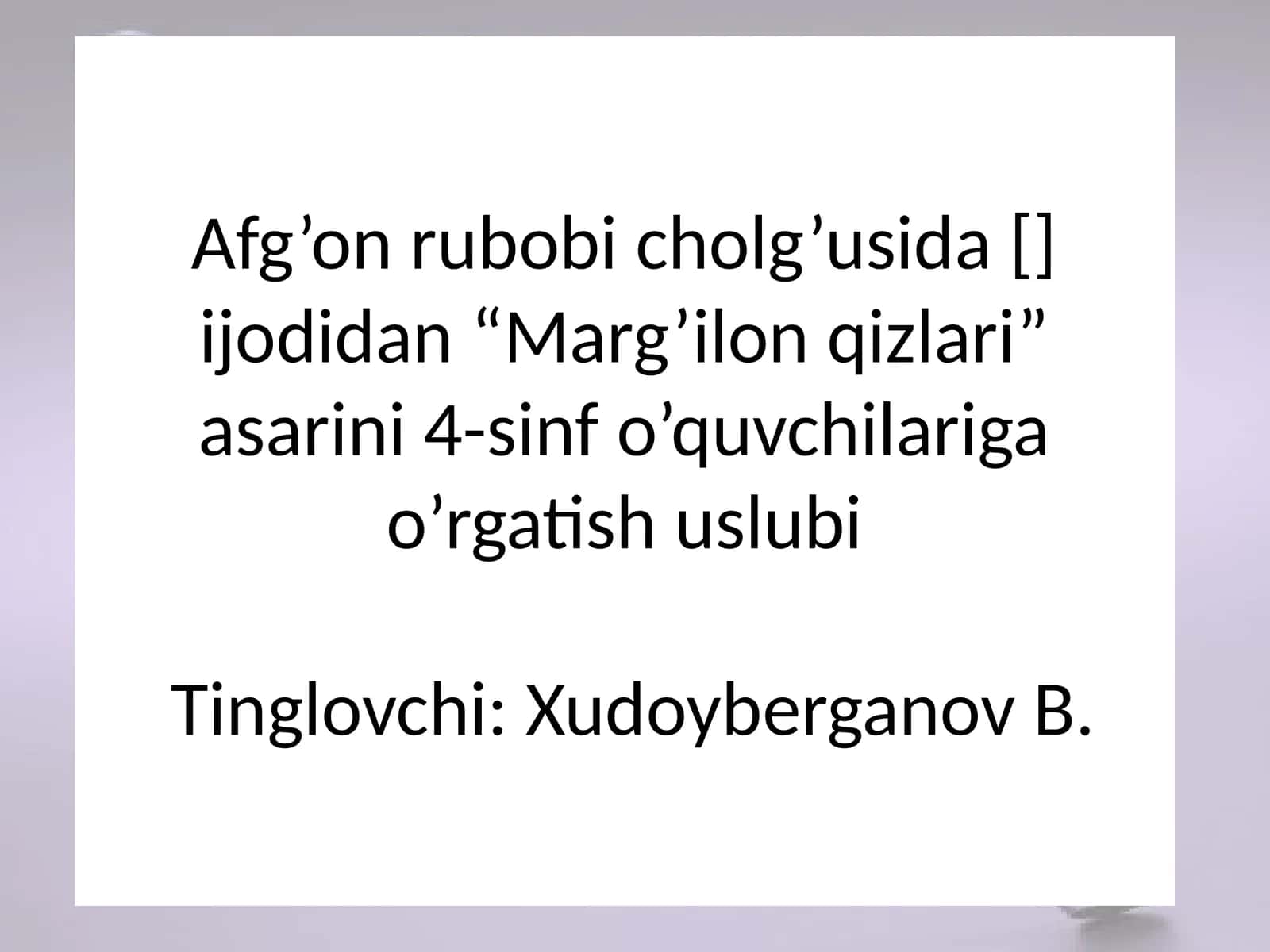 "Marg’ilon qizlari" 1