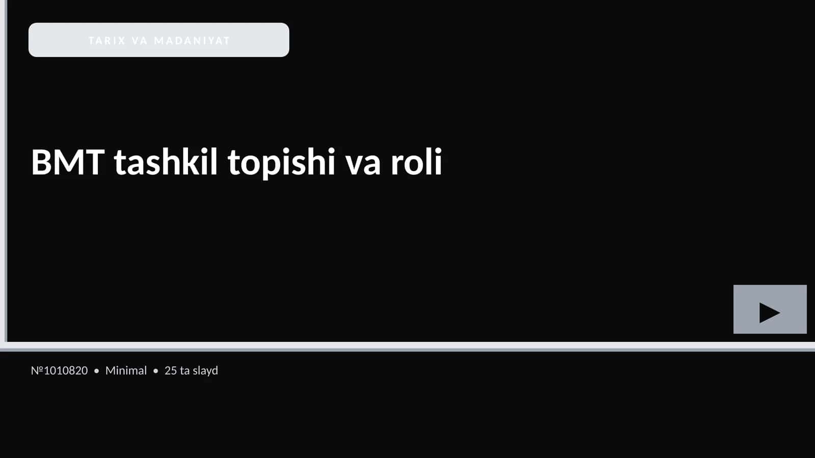BMT tashkil topishi va roli 1