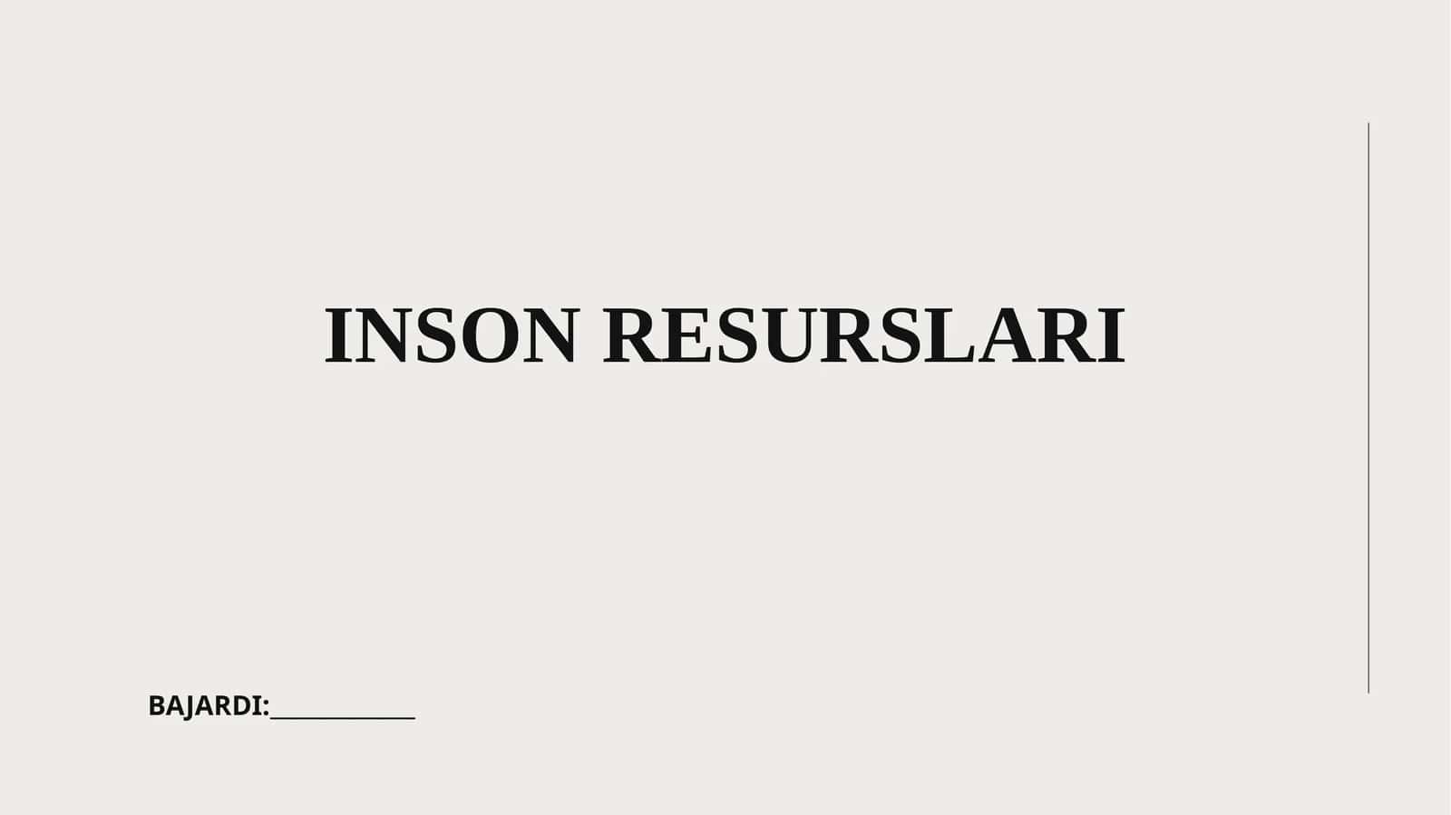 INSON RESURSLARI 1