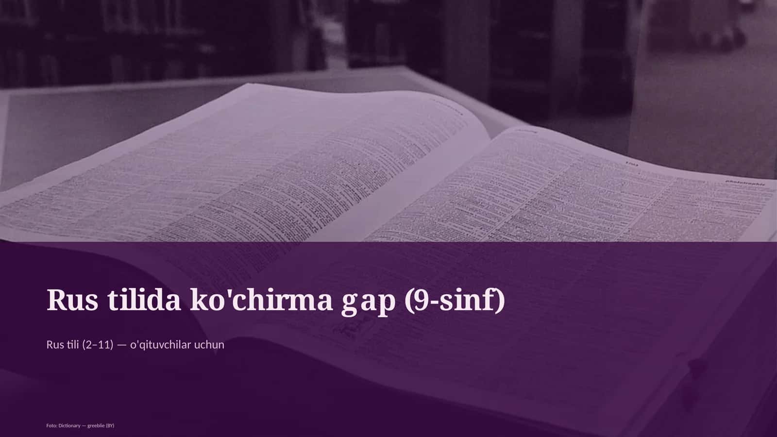 Rus tilida ko'chirma gap (9-sinf) 1