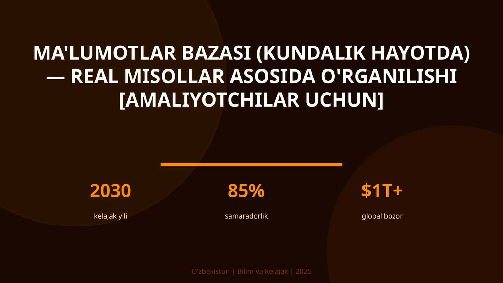 Ma'lumotlar bazasi (kundalik hayotda) — real misollar asosida o'rganilishi [amaliyotchilar uchun] 1