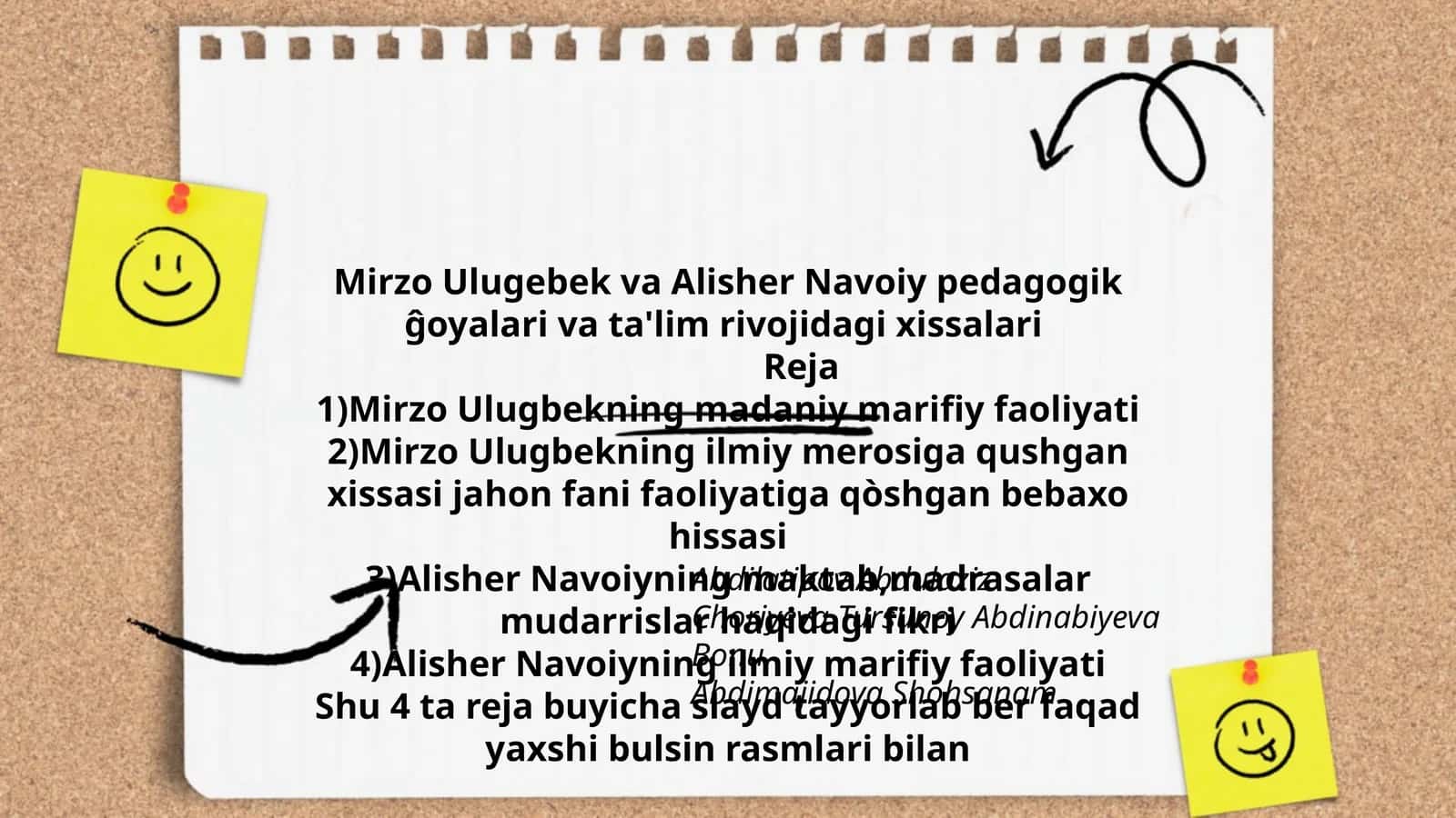 Mirzo Ulugebek va Alisher Navoiy pedagogik ĝoyalari va ta'lim rivojidagi xissalari 1