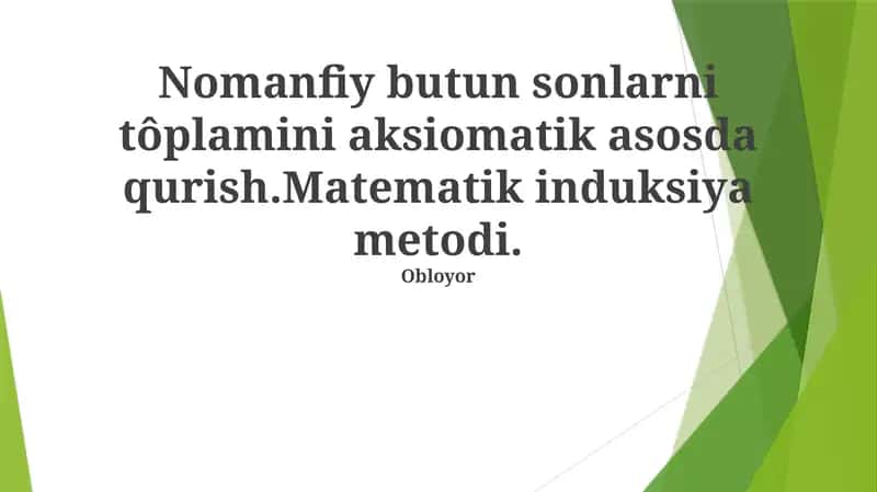 Matematik Induksiya 1