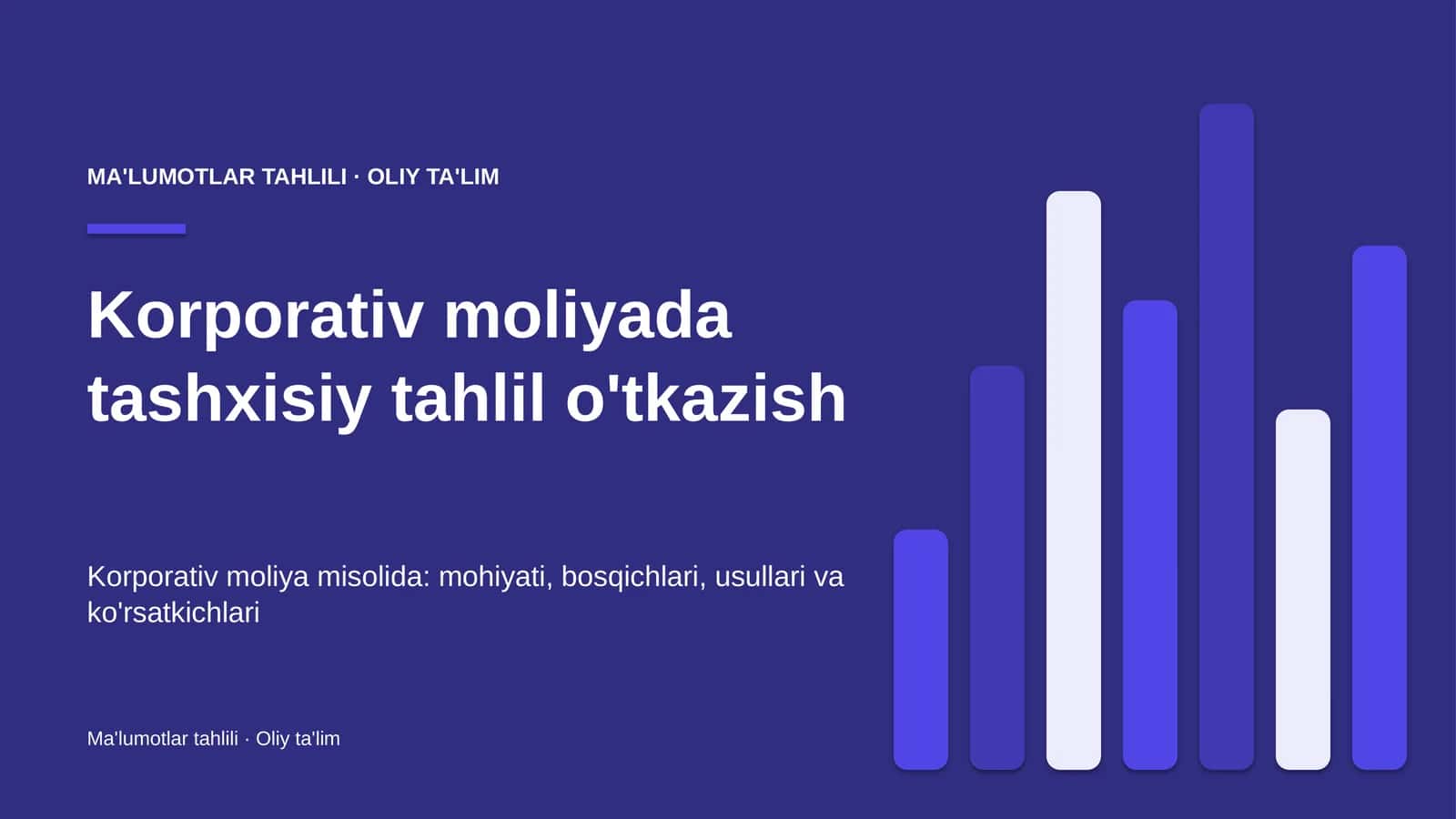 Korporativ moliyada tashxisiy tahlil o'tkazish 1