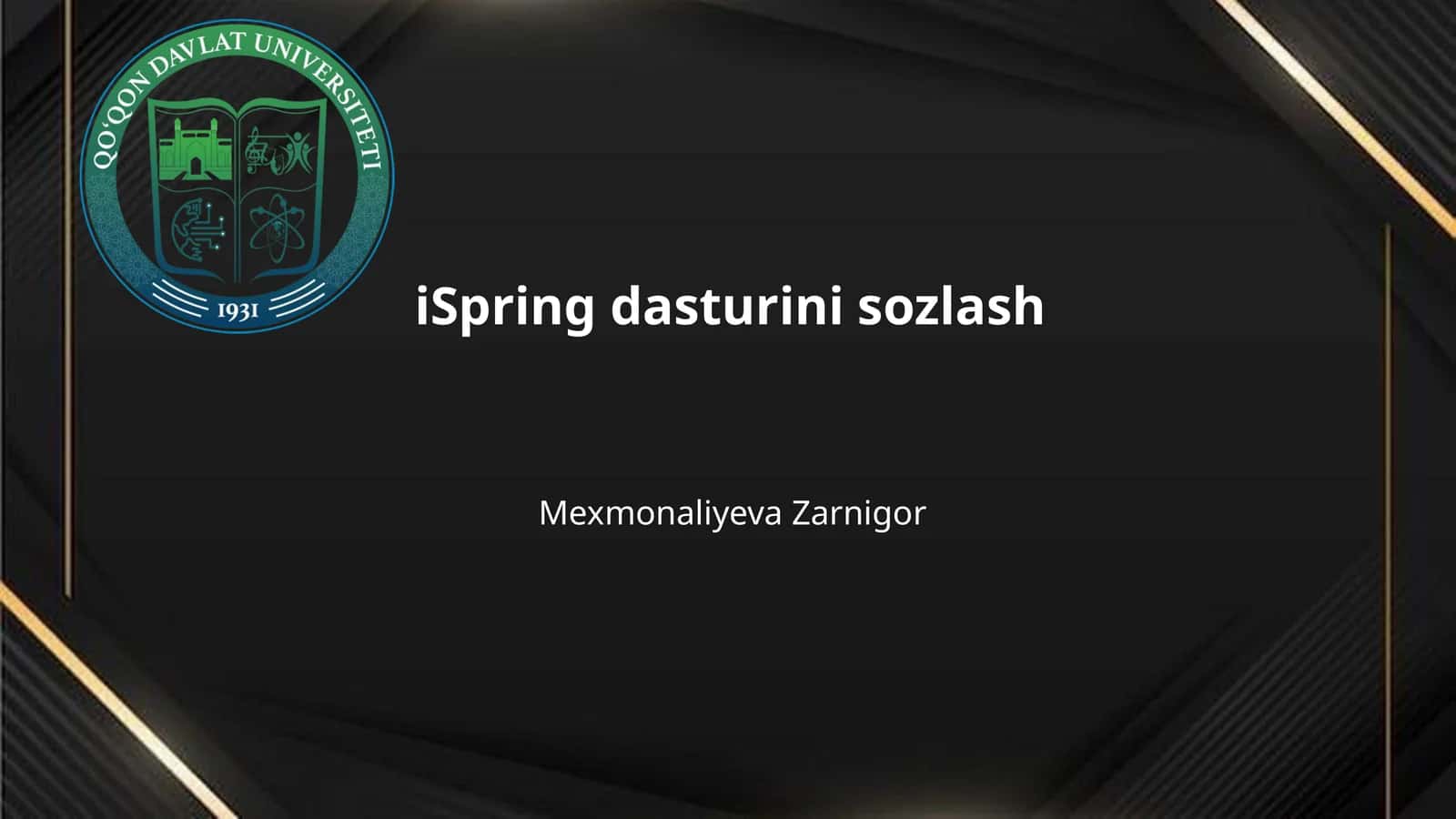 iSpring dasturini sozlash 1