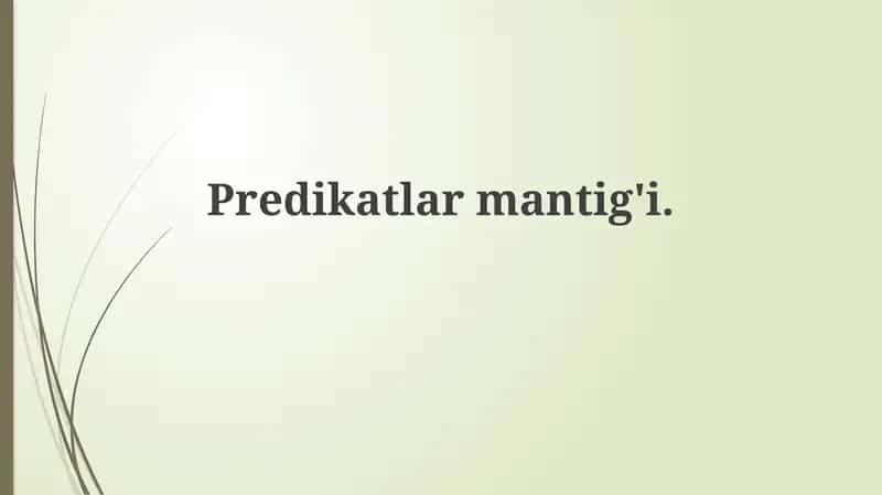 Predikatlarmantig'i 1