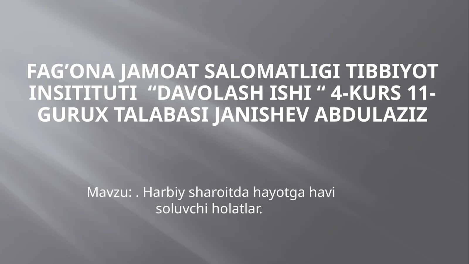 Harbiy sharoitda hayotga havi soluvchi holatlar 1