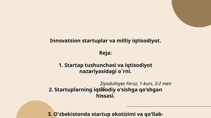 Innovatsion startuplar va milliy iqtisodiyot 1
