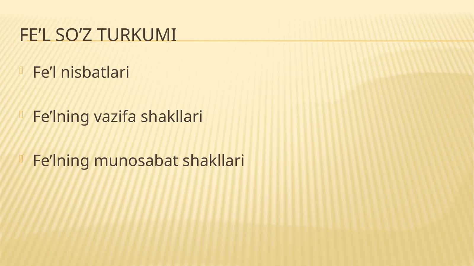 Fe’l so’z turkumi 1