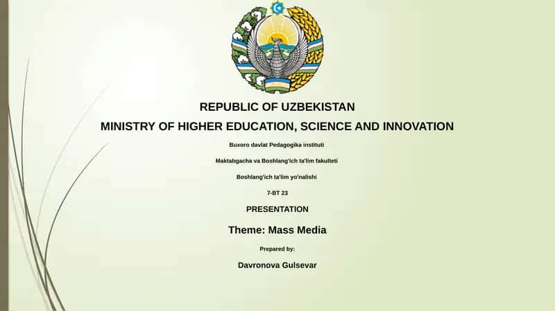 Mass Media Presentation 1