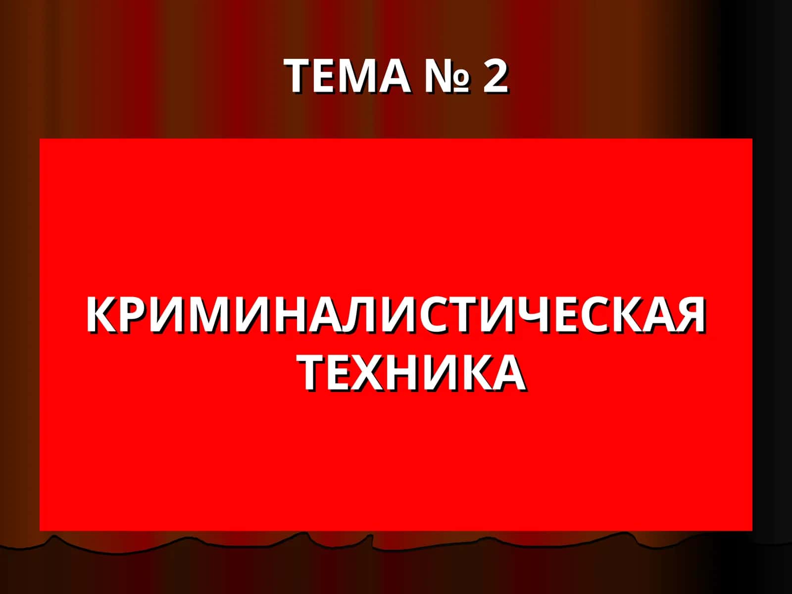 КРИМИНАЛИСТИЧЕСКАЯ ТЕХНИКА 1