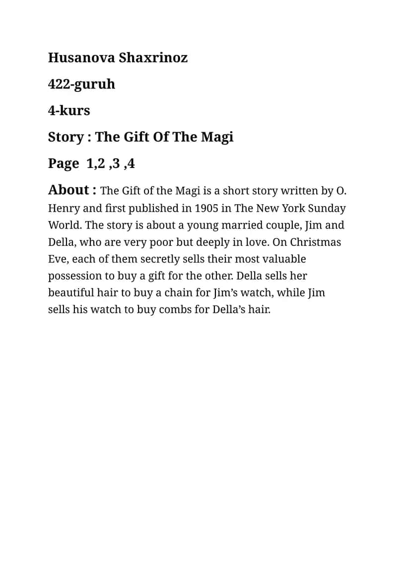 The Gift Of The Magi 1
