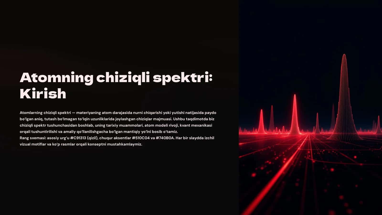 Atomning chiziqli spektri: Kirish 1