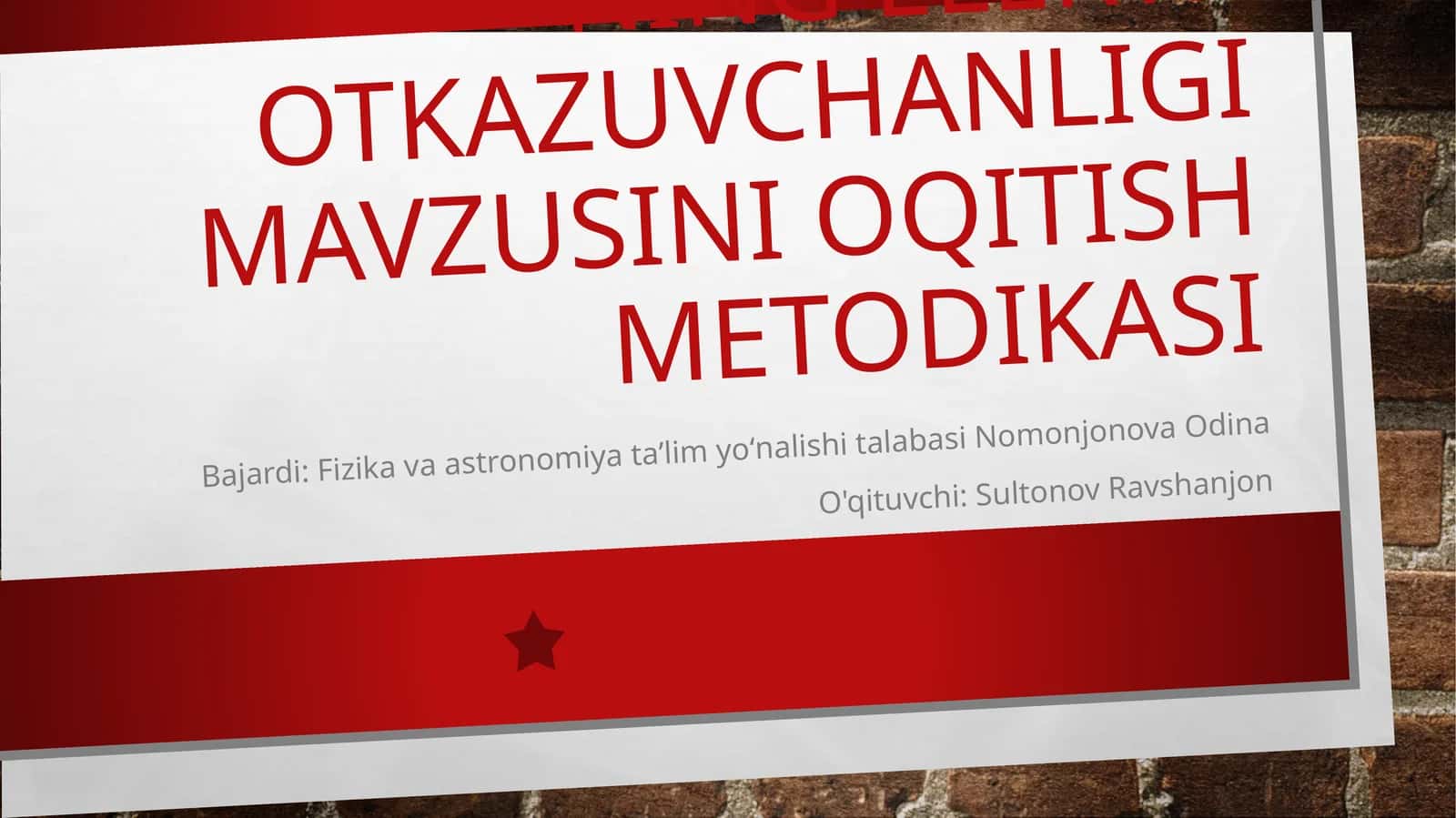 Yarimotkazgichlarning elektr otkazuvchanligi mavzusini oqitish metodikasi 1