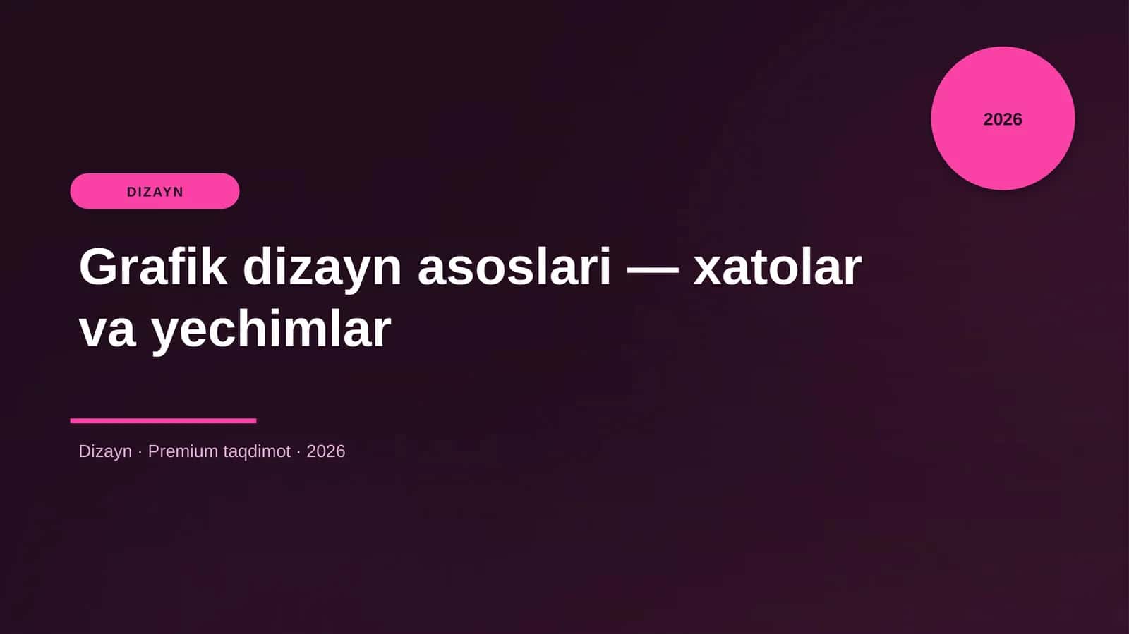 Grafik dizayn asoslari — xatolar va yechimlar 1