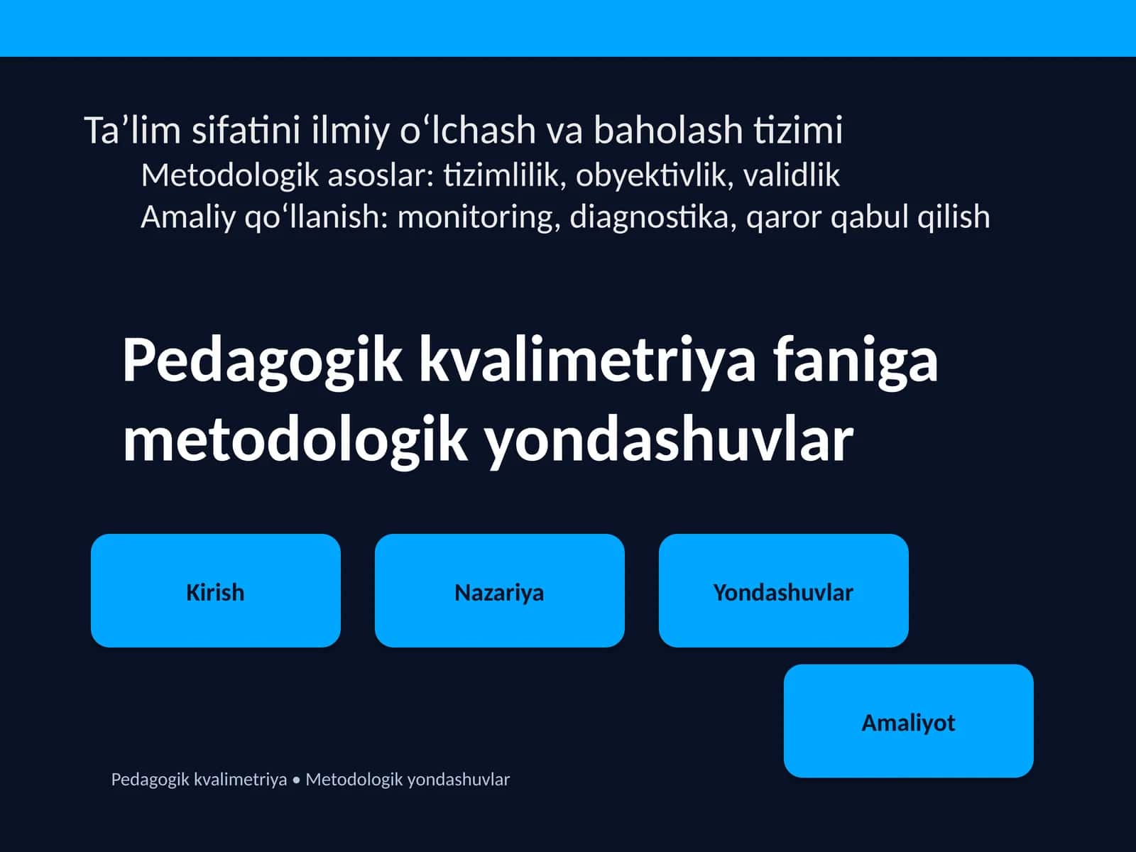 Pedagogik kvalimetriya faniga metodologik yondashuvlar 1