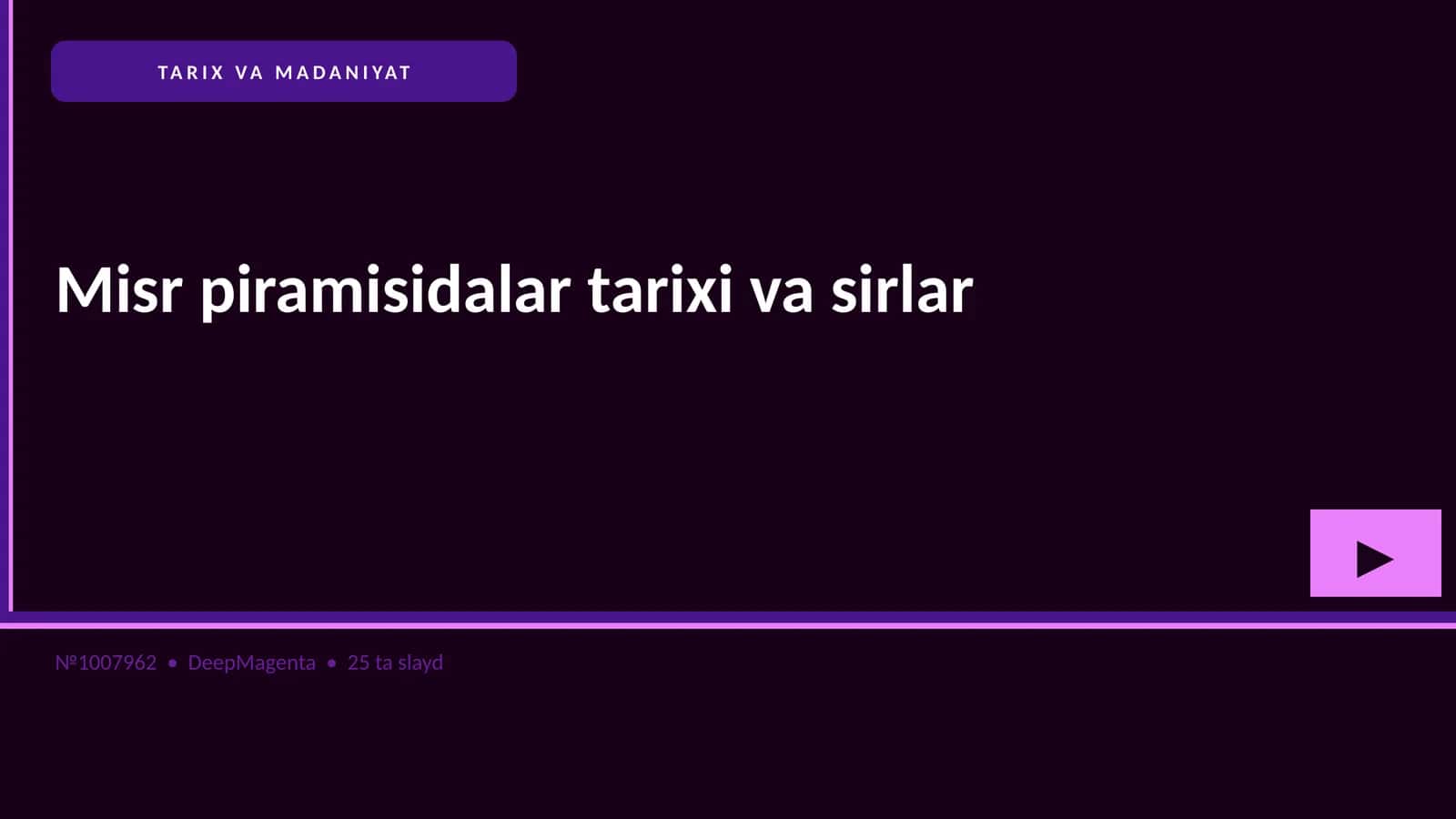 Misr piramisidalar tarixi va sirlar 1
