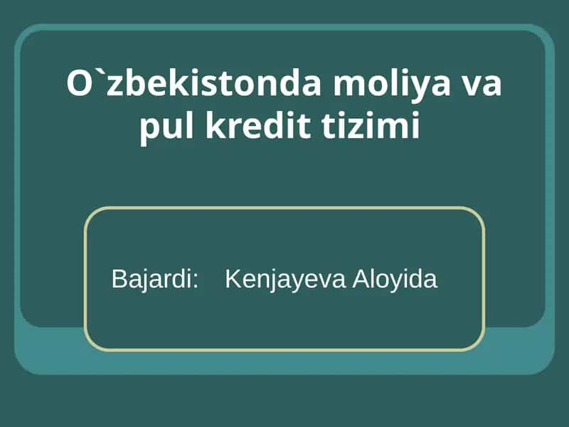 Tovar pul aylanishi 1