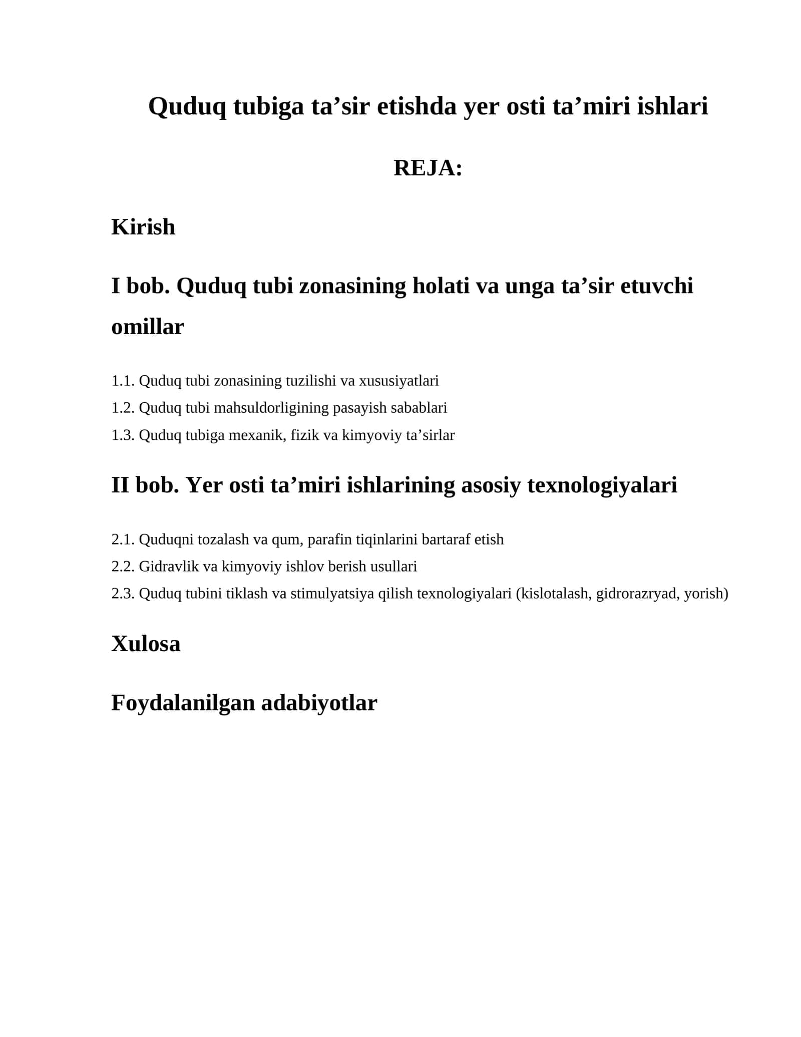 Quduq tubiga ta’sir etishda yer osti ta’miri ishlari 1