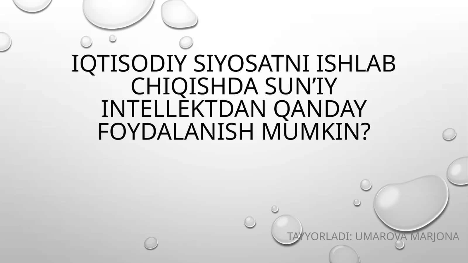 Iqtisodiy siyosatni ishlab chiqishda sun’iy intellektdan qanday foydalanish mumkin? 1