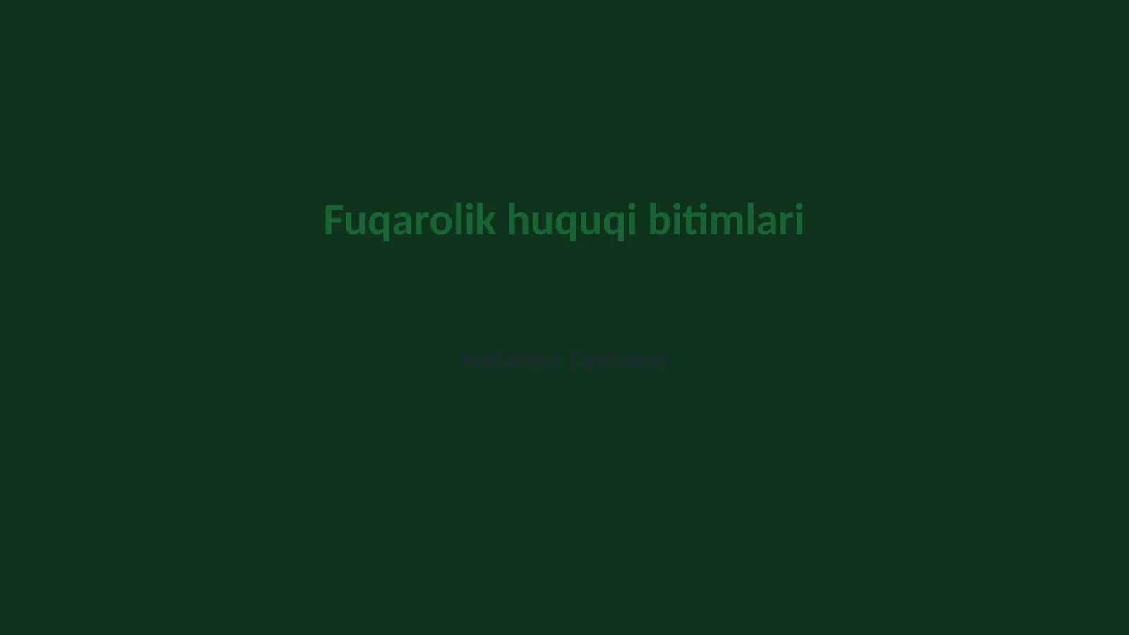 Fuqarolik huquqi bitimlari 1