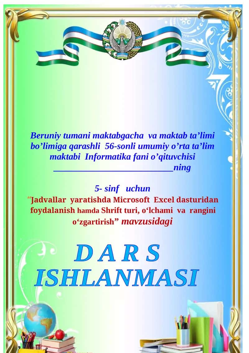 Informatika ochiq dars 5 sinf 1