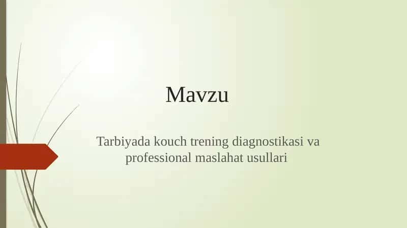 Tarbiya dakouch trening diagnostikasi va professional maslahat usullari 1