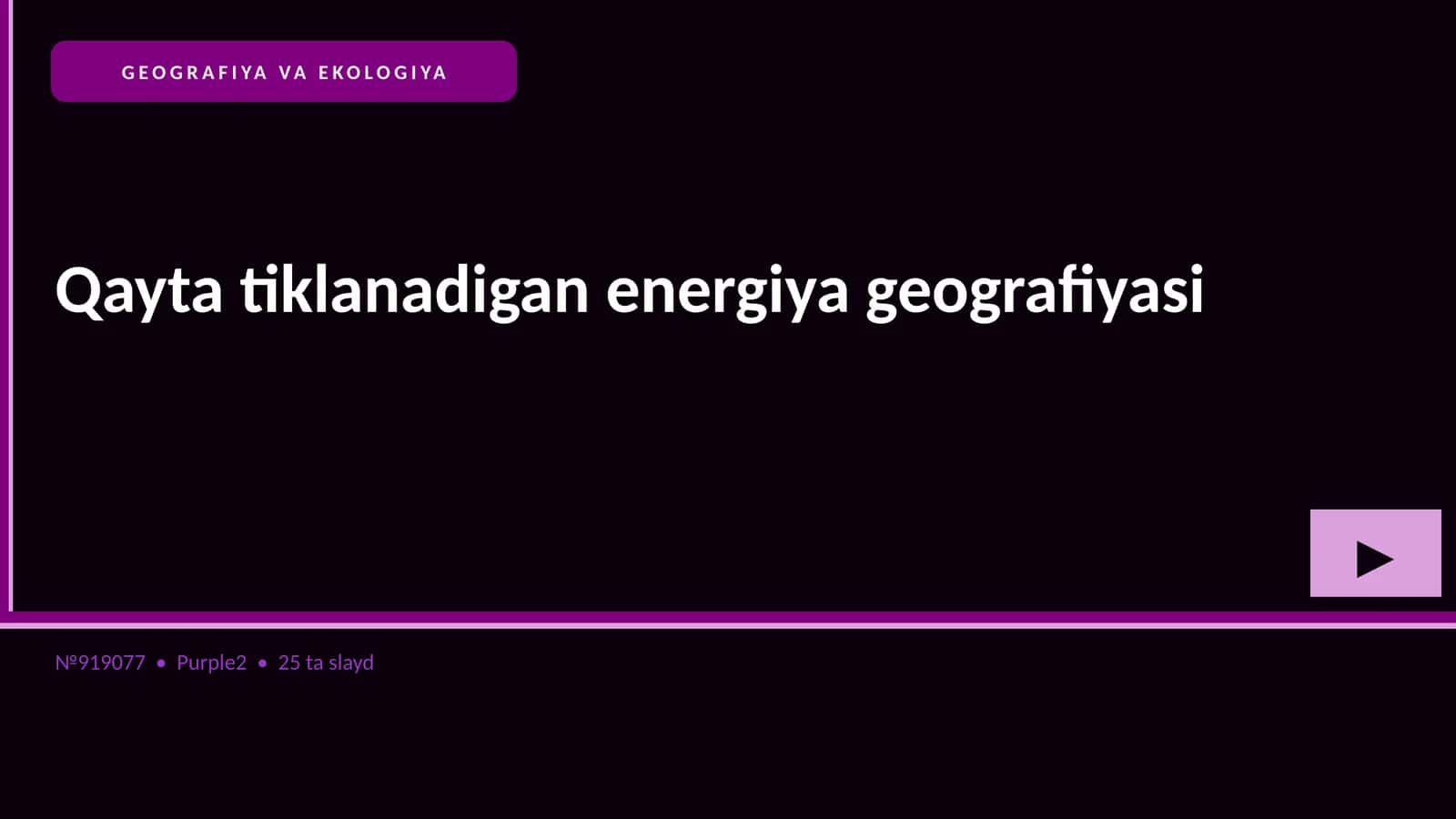 Qayta tiklanadigan energiya geografiyasi 1