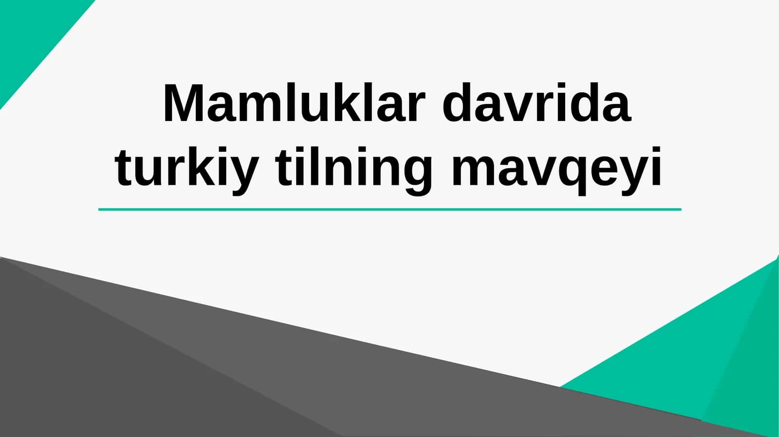 Mamluklardavridaturkiytilningmavqeyi 1
