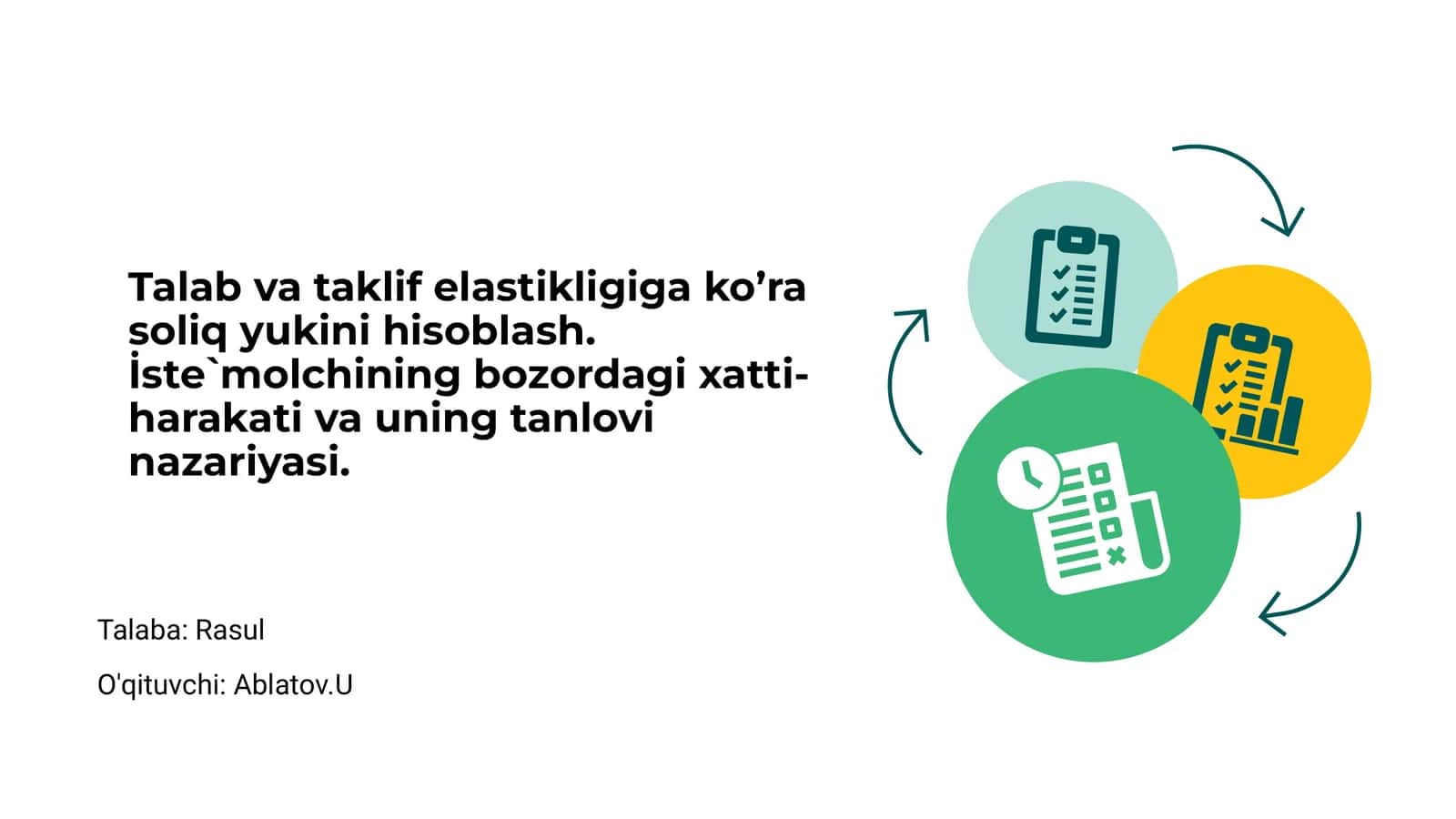 Tilak va taklif elastikligi tushunchasi 1