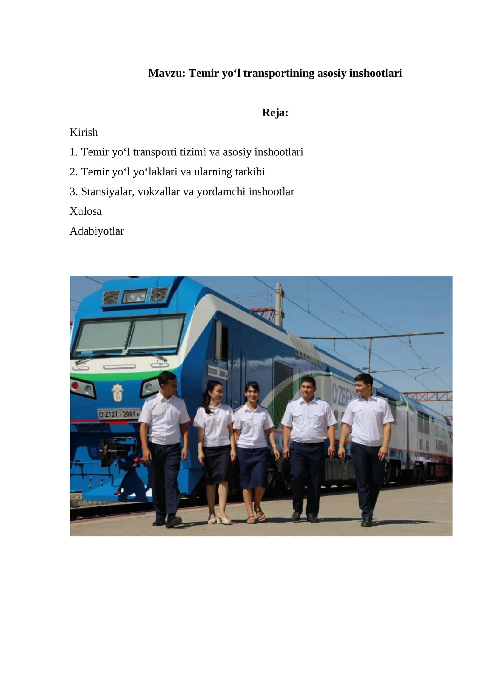 Temir yoʻl transportining asosiy inshootlari 1