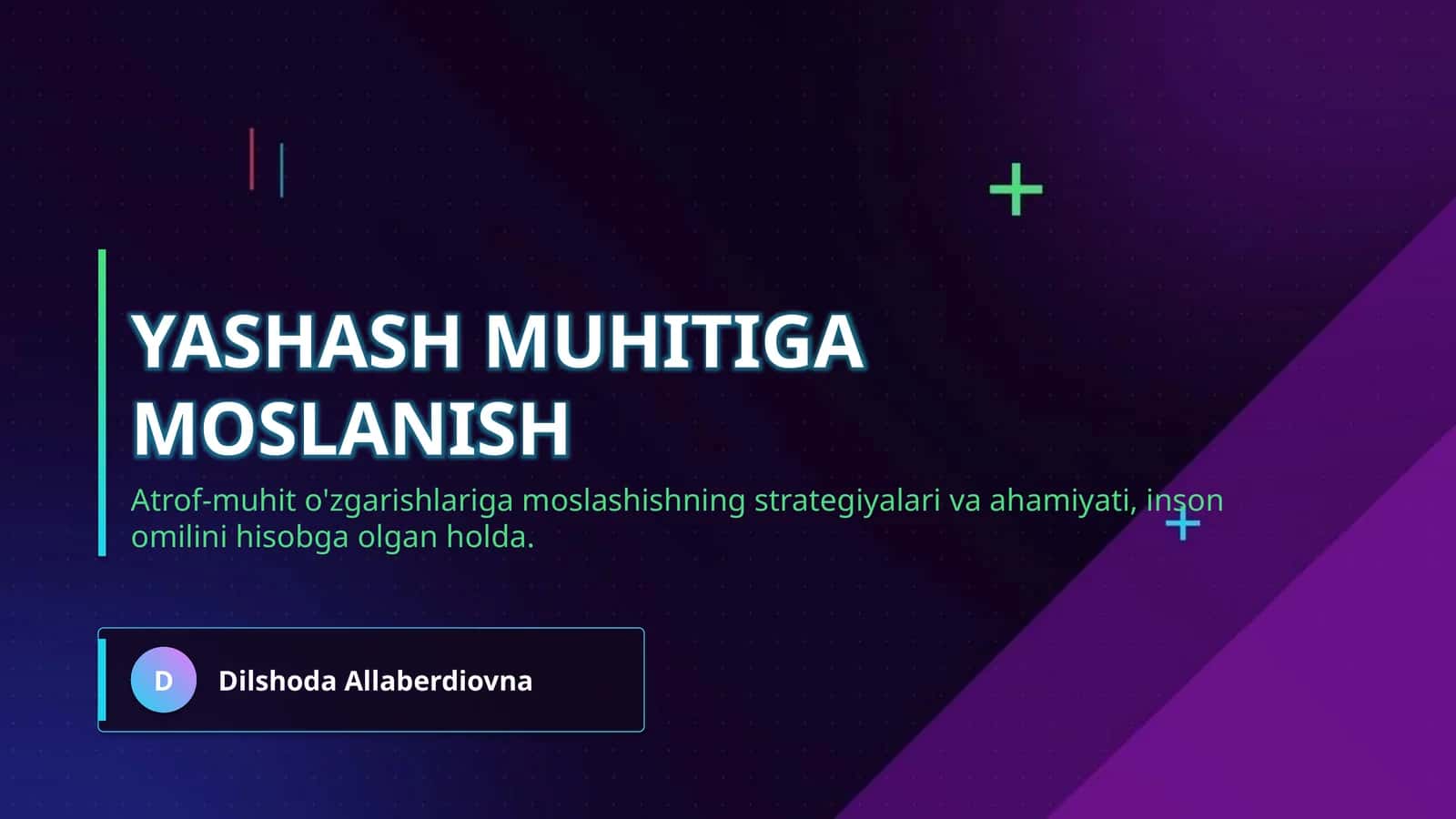 Yashash muhitiga moslanish 1