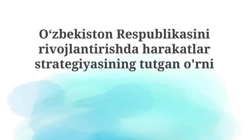 Harakatlar strategiyasi 1