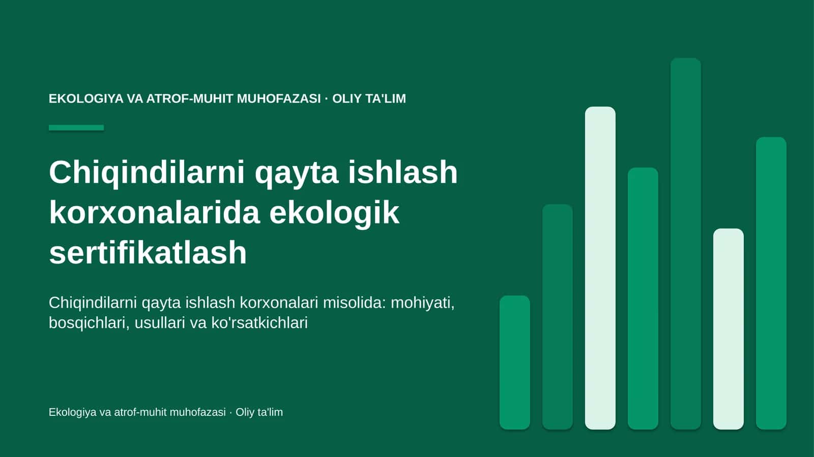 Chiqindilarni qayta ishlash korxonalarida ekologik sertifikatlash 1