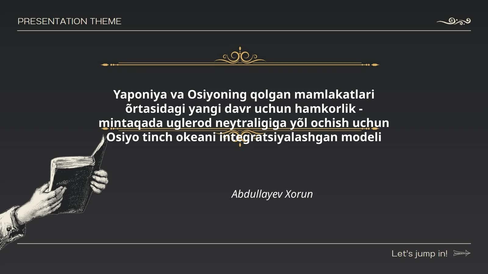 Yaponiya va Osiyoning qolgan mamlakatlari õrtasidagi yangi davr uchun hamkorlik - mintaqada uglerod neytraligiga yõl ochish uchun Osiyo tinch okeani integratsiyalashgan modeli 1