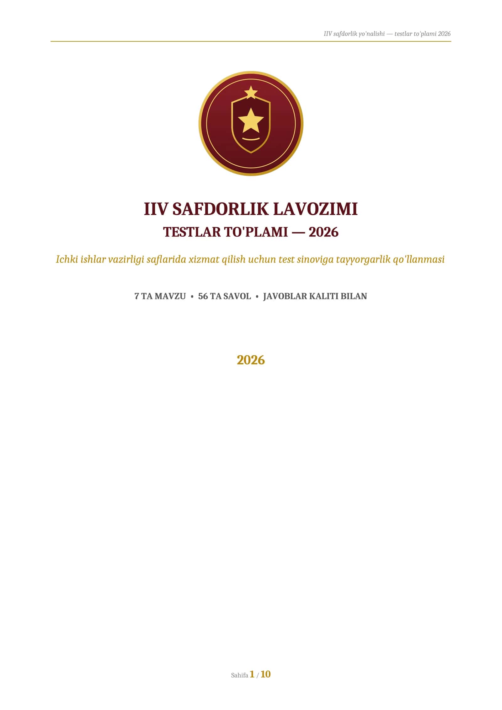 IIV safdorlik testlar 1