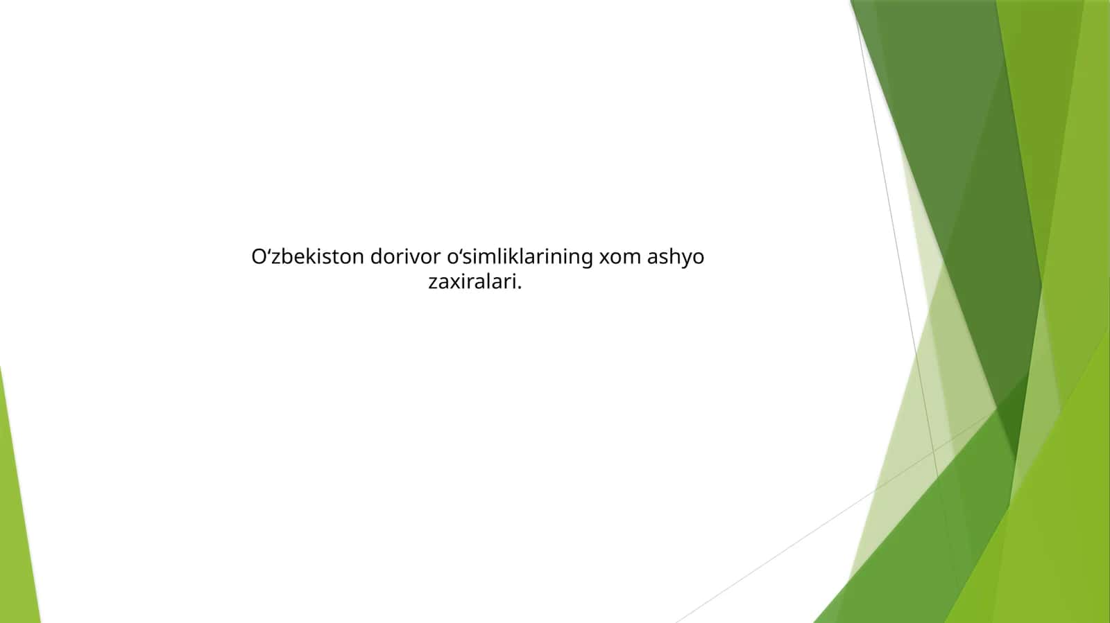 O‘zbekiston dorivor o‘simliklarining xom ashyo zaxiralari 1