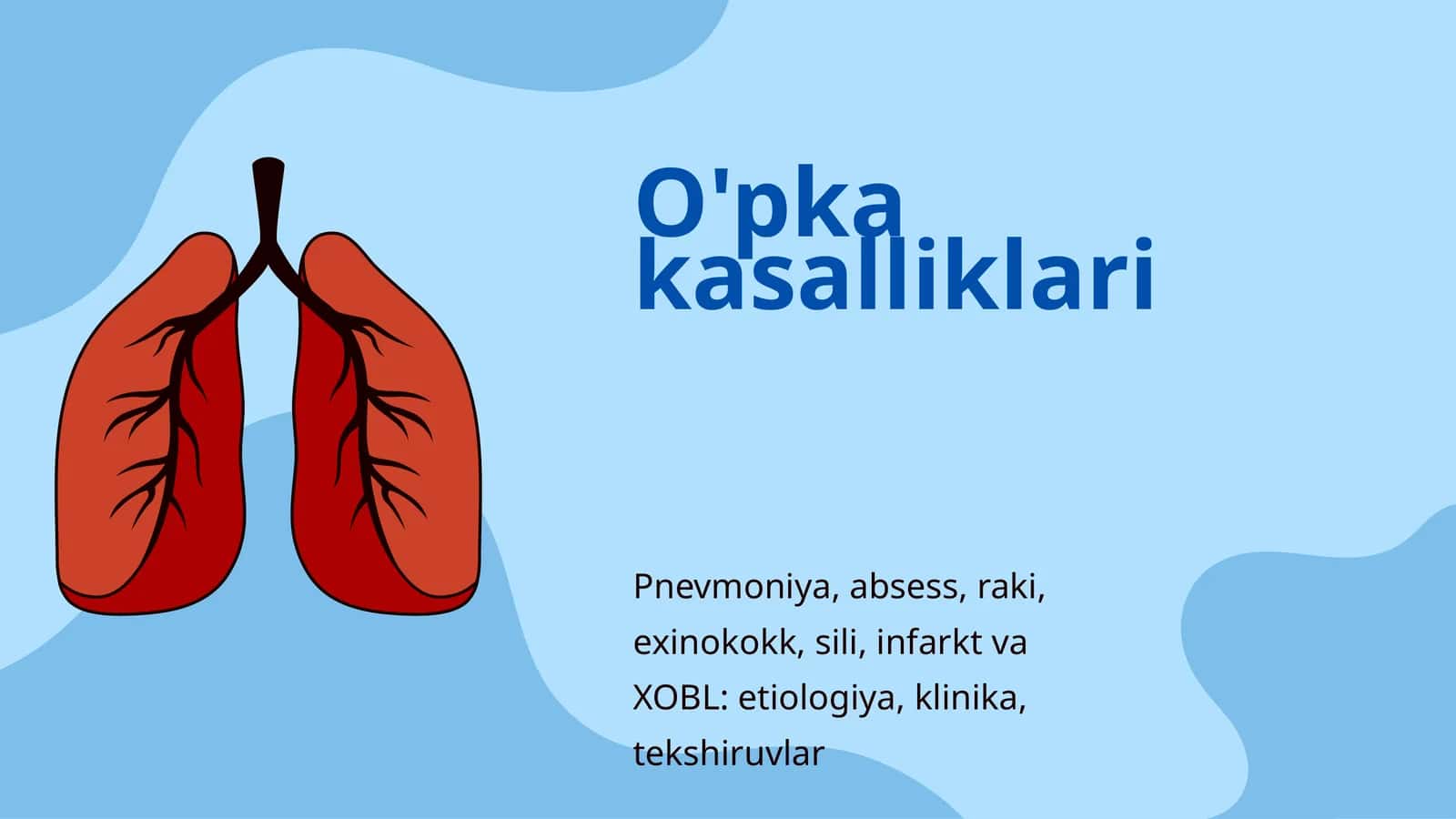Oʻpka absess,rak,infarkti,sili,exinokokkozi,pnevmoniya,xobl 1