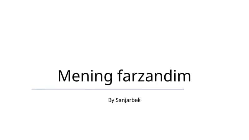 Mening farzandim 1