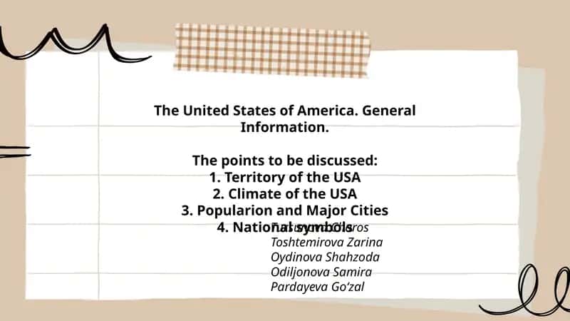 The United States of America. General Information 1